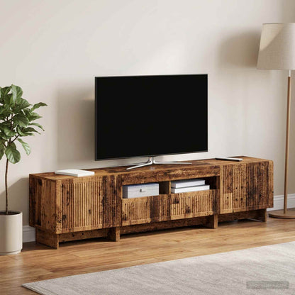 vidaXL 3 Piece LED TV Cabinet EDE Old Wood Engineered Wood