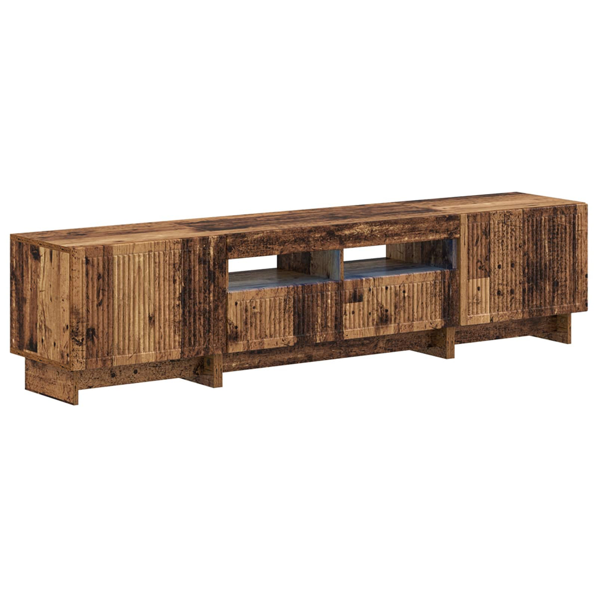 vidaXL 3 Piece LED TV Cabinet EDE Old Wood Engineered Wood