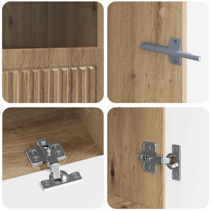 vidaXL 5 Piece LED TV Cabinet Artisan Oak Engineered Wood