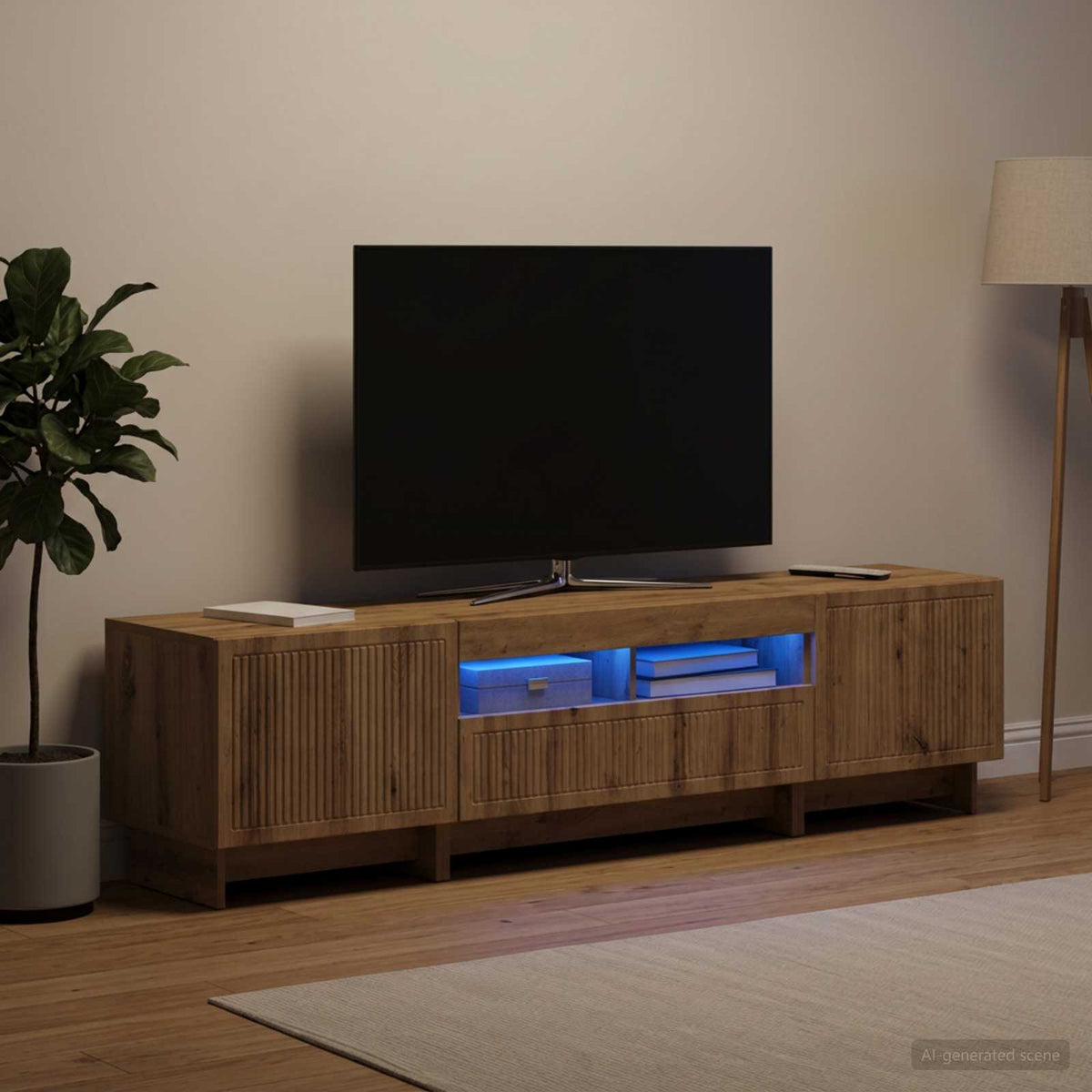 vidaXL 5 Piece LED TV Cabinet Artisan Oak Engineered Wood