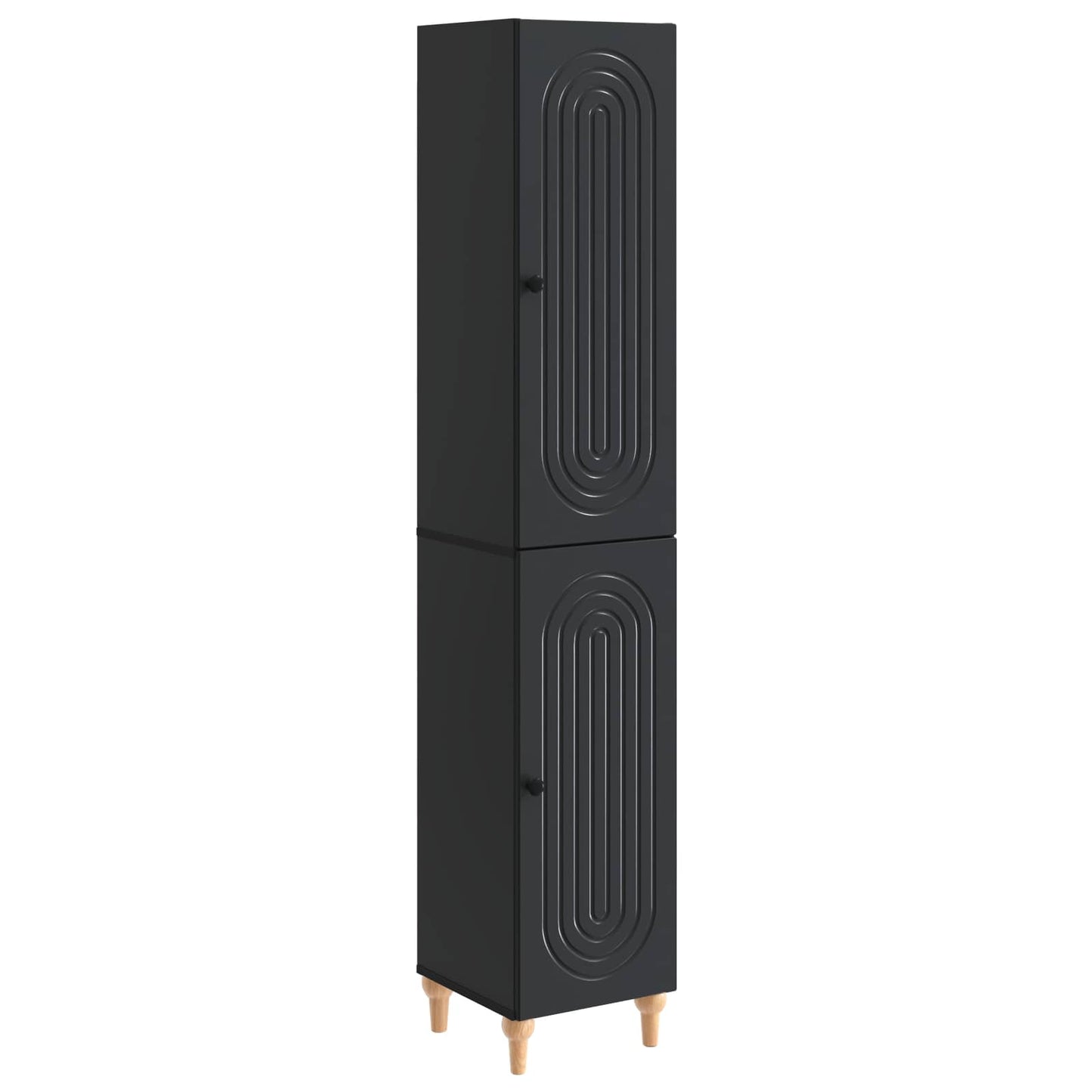 vidaXL Cabinet Set 2 pcs Black Engineered Wood
