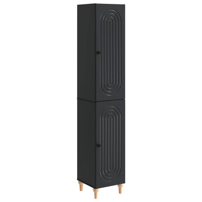 vidaXL Cabinet Set 2 pcs Black Engineered Wood