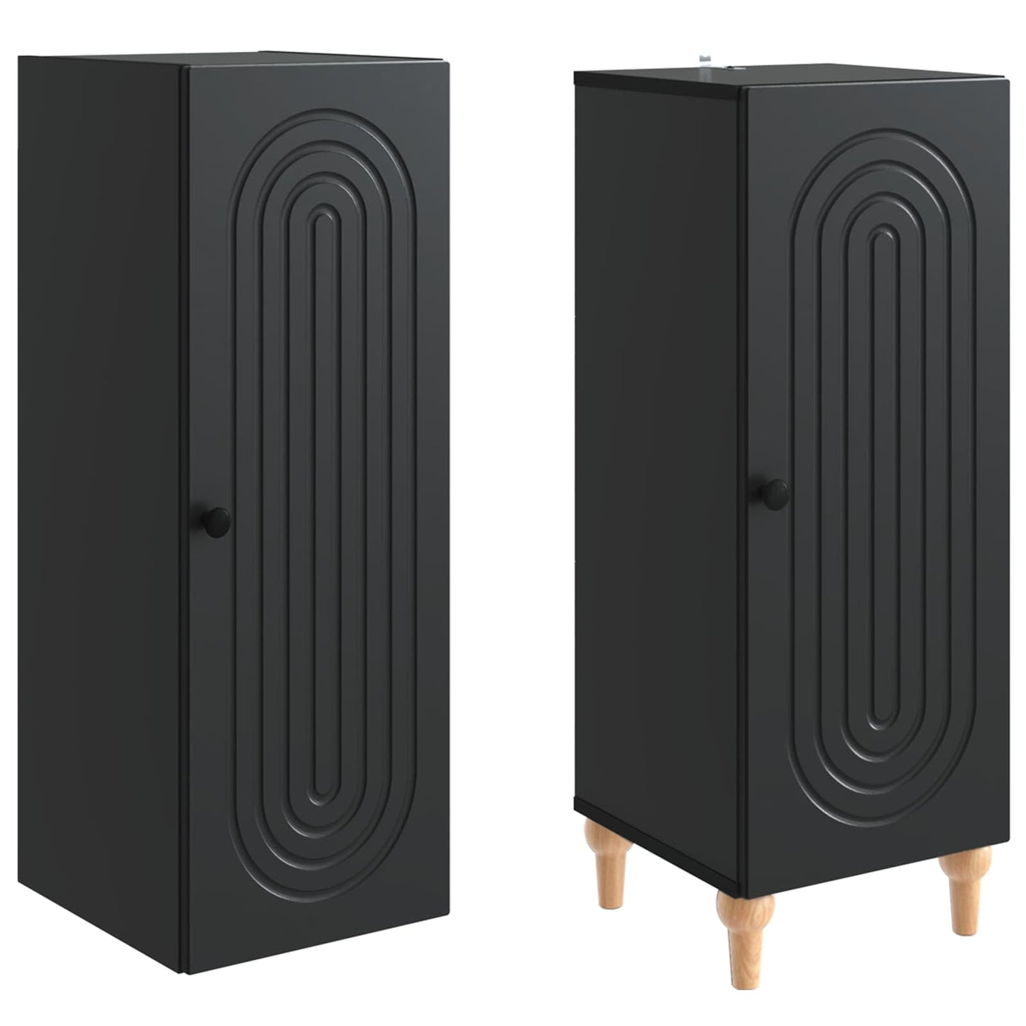 vidaXL Cabinet Set 2 pcs Black Engineered Wood