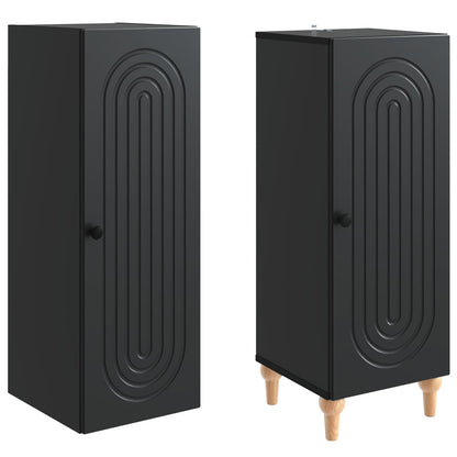 vidaXL Cabinet Set 2 pcs Black Engineered Wood