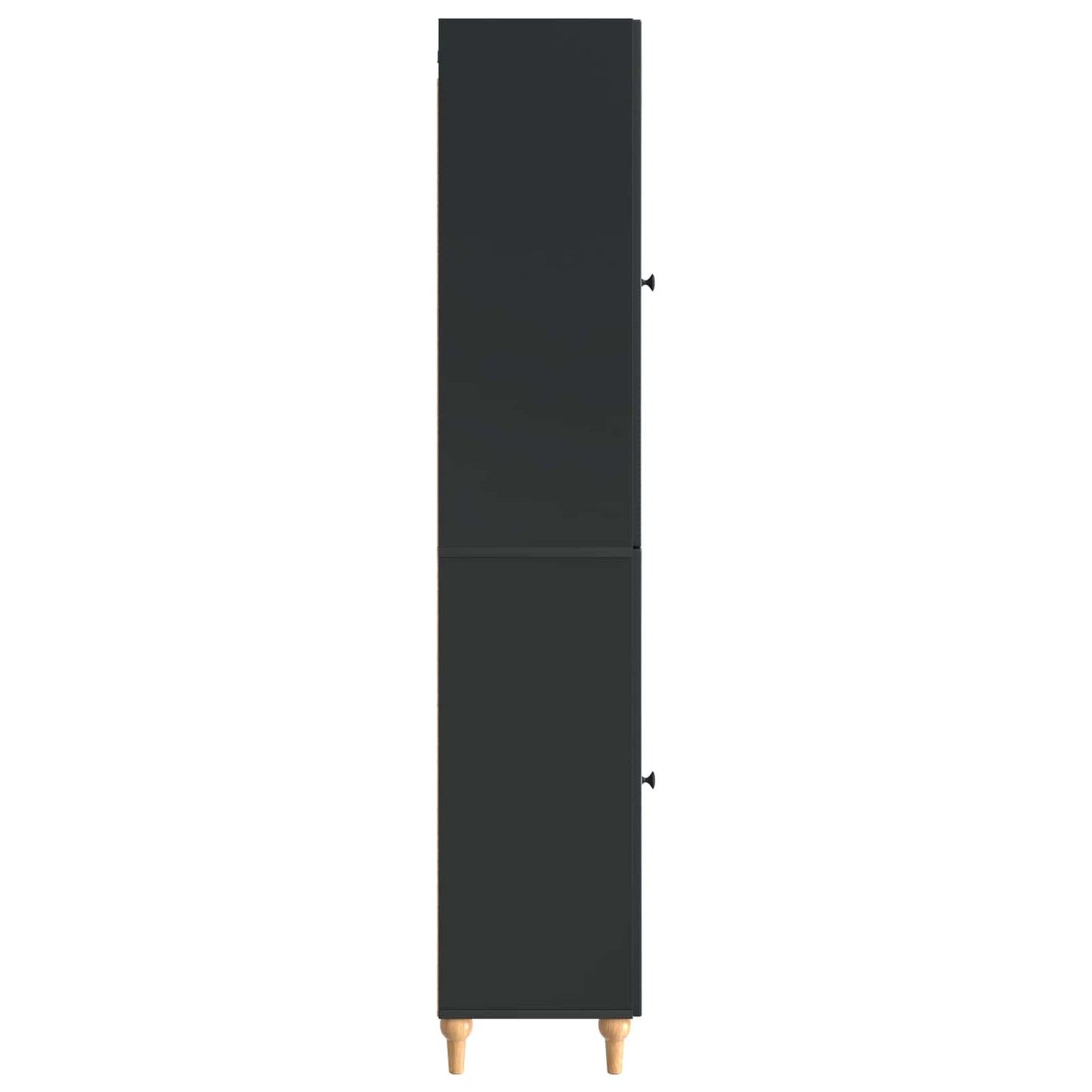 vidaXL Cabinet Set 2 pcs Black Engineered Wood