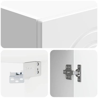 vidaXL Cabinet Set 2 pcs High Gloss White Engineered Wood