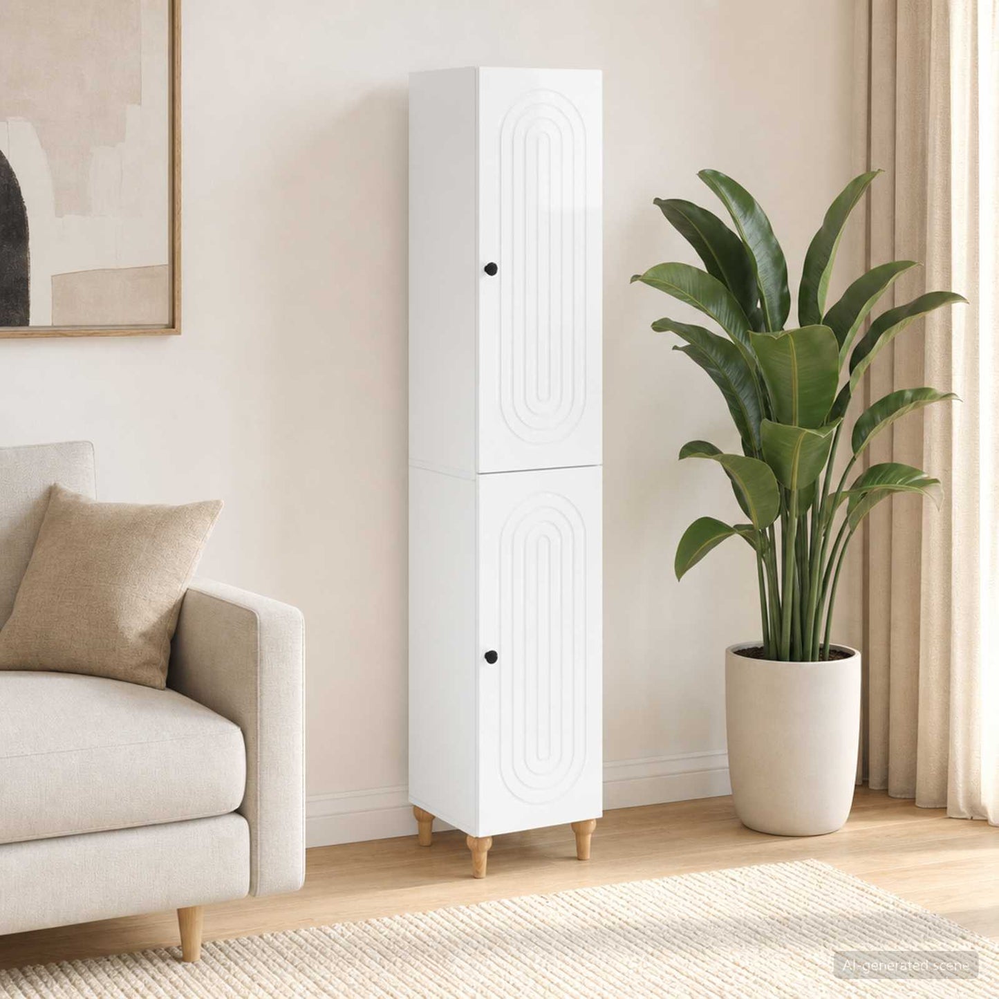 vidaXL Cabinet Set 2 pcs High Gloss White Engineered Wood