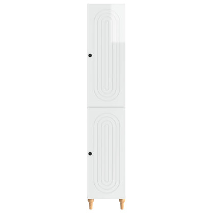 vidaXL Cabinet Set 2 pcs High Gloss White Engineered Wood