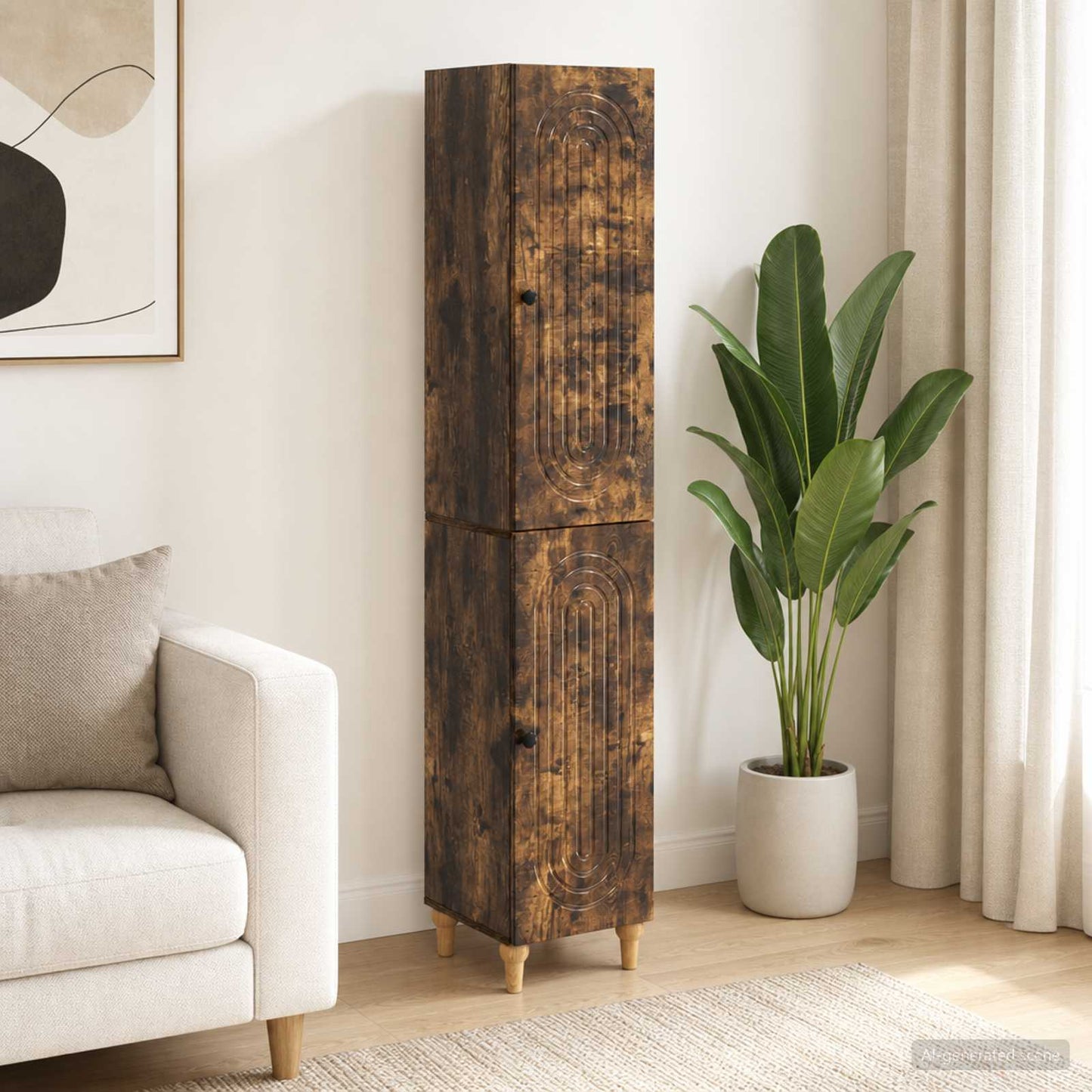 vidaXL Cabinet Set 2 pcs Smoked Oak Engineered Wood