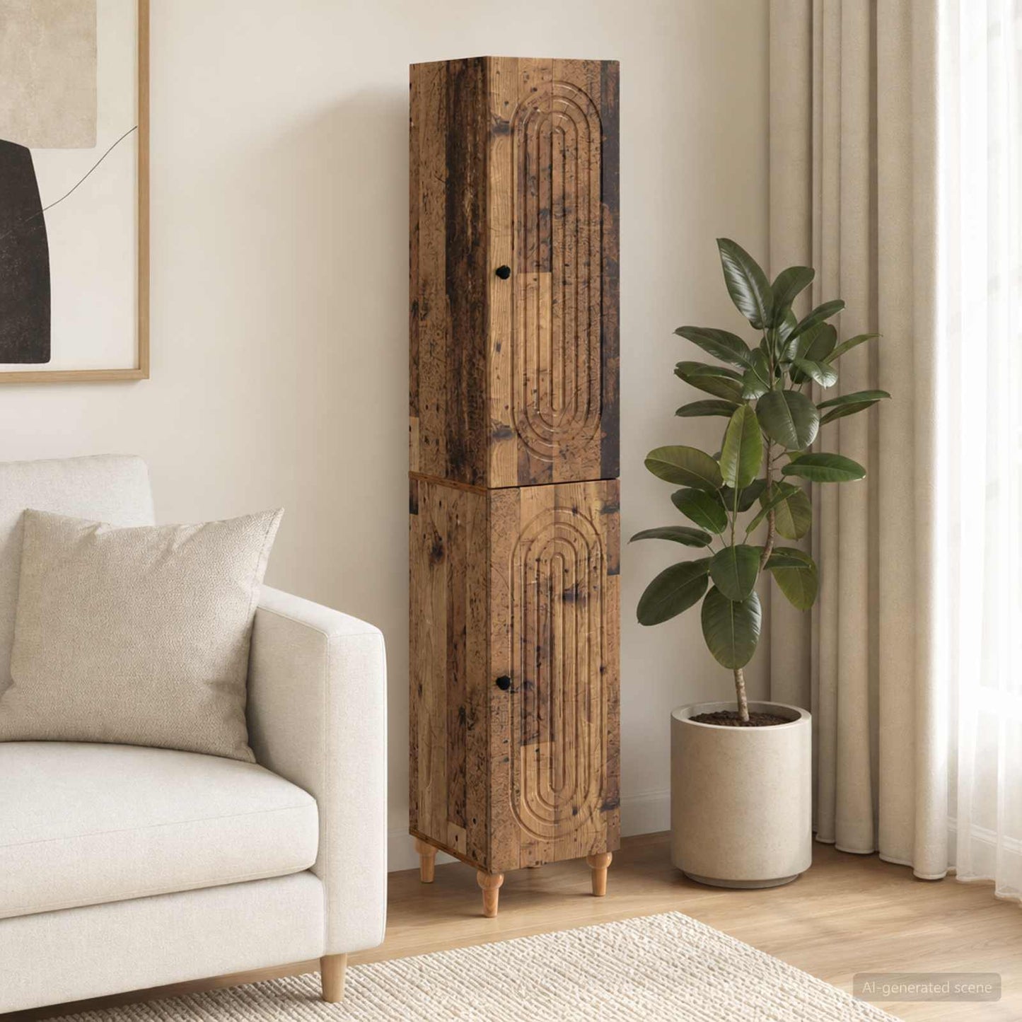 vidaXL Cabinet Set 2 pcs Old Wood Engineered Wood