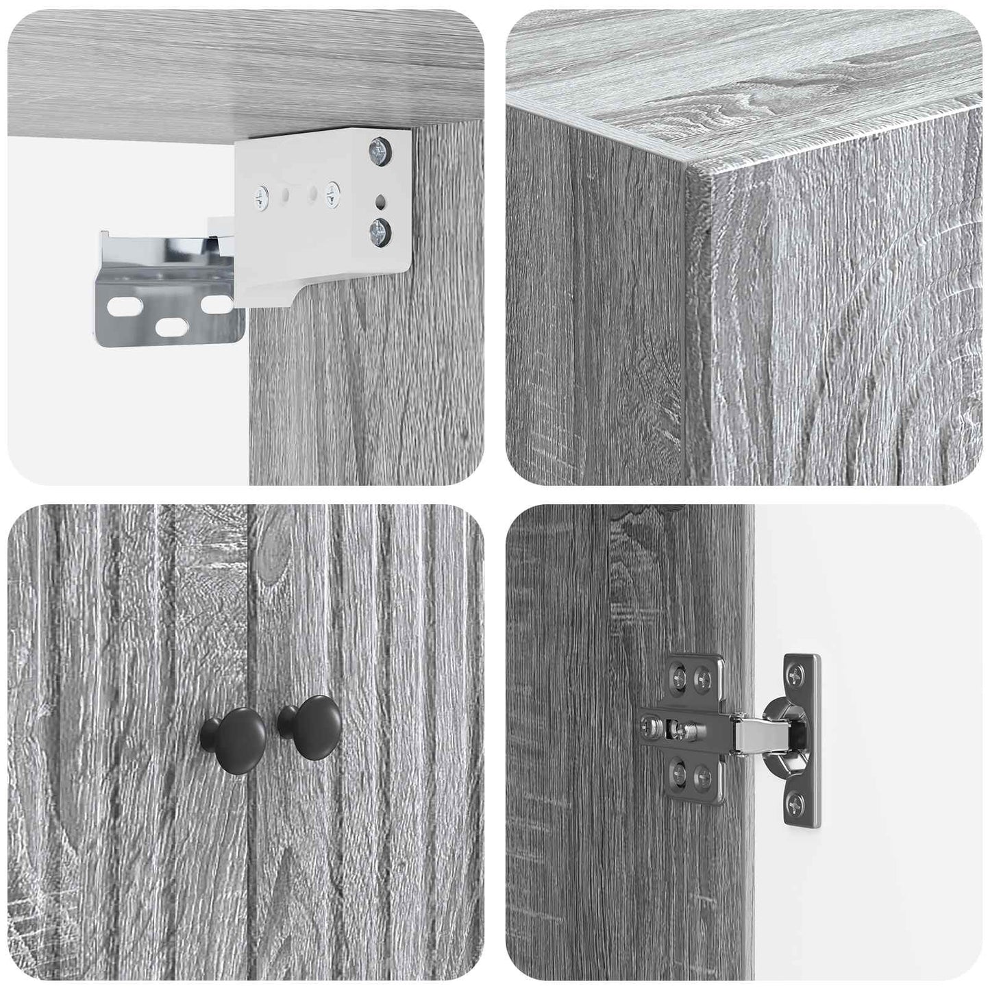 vidaXL Cabinet Set 2 pcs Grey Sonoma Engineered Wood