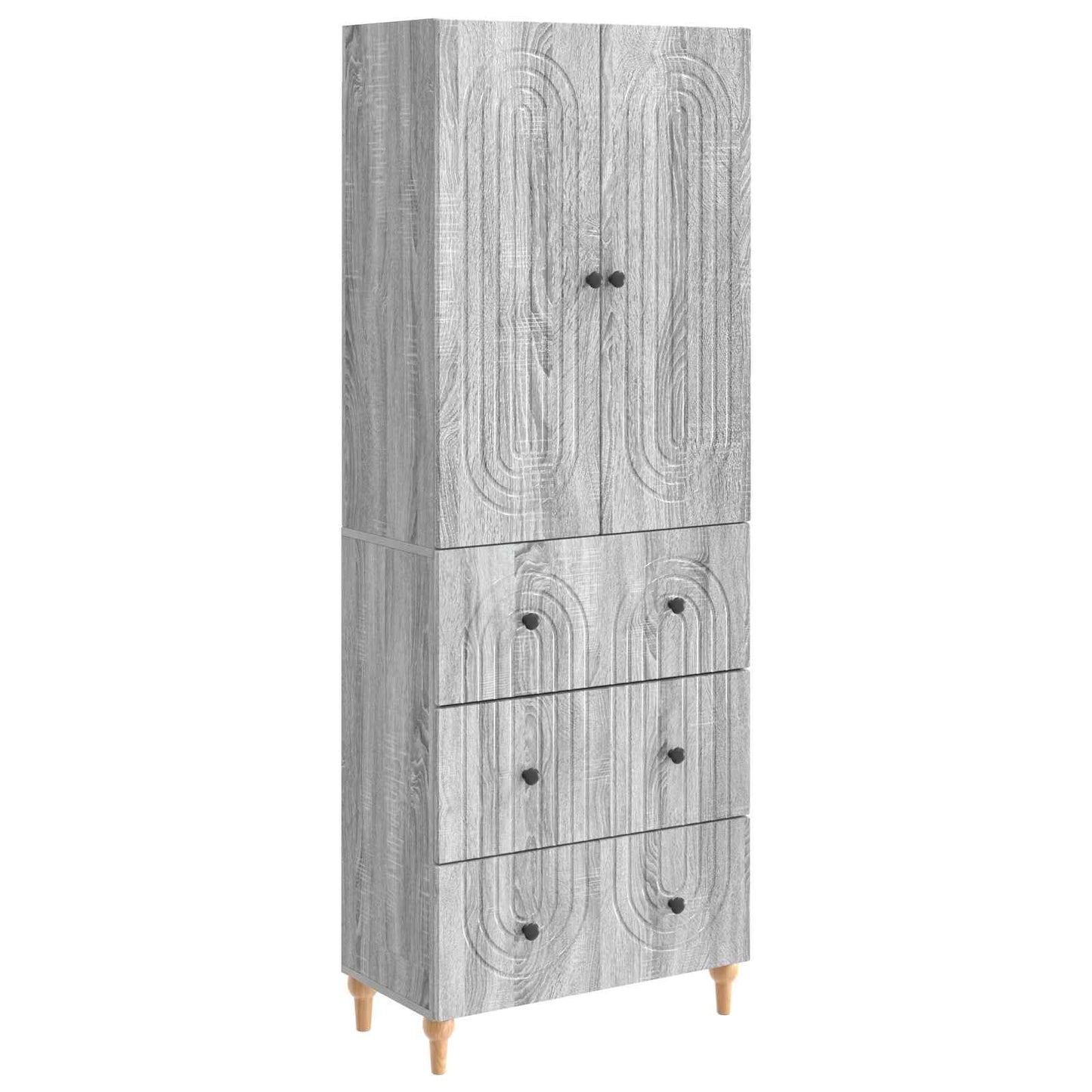 vidaXL Cabinet Set 2 pcs Grey Sonoma Engineered Wood