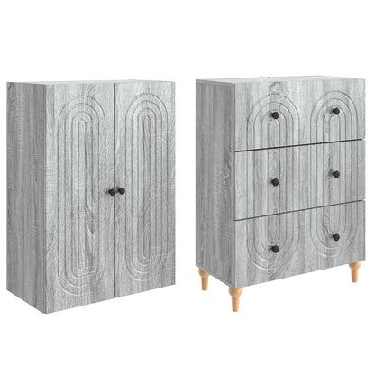 vidaXL Cabinet Set 2 pcs Grey Sonoma Engineered Wood