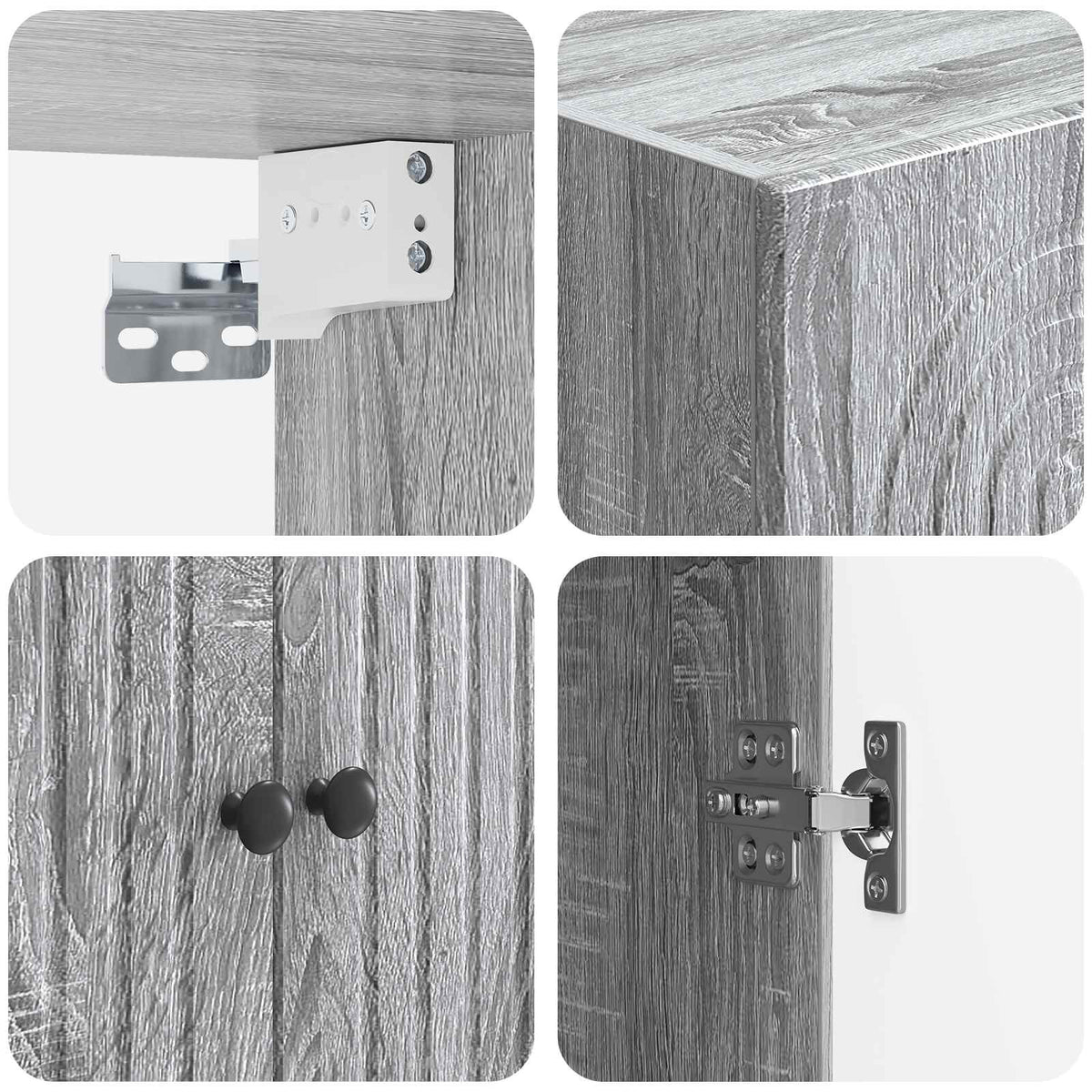 vidaXL Cabinet Set 2 pcs Grey Sonoma Engineered Wood