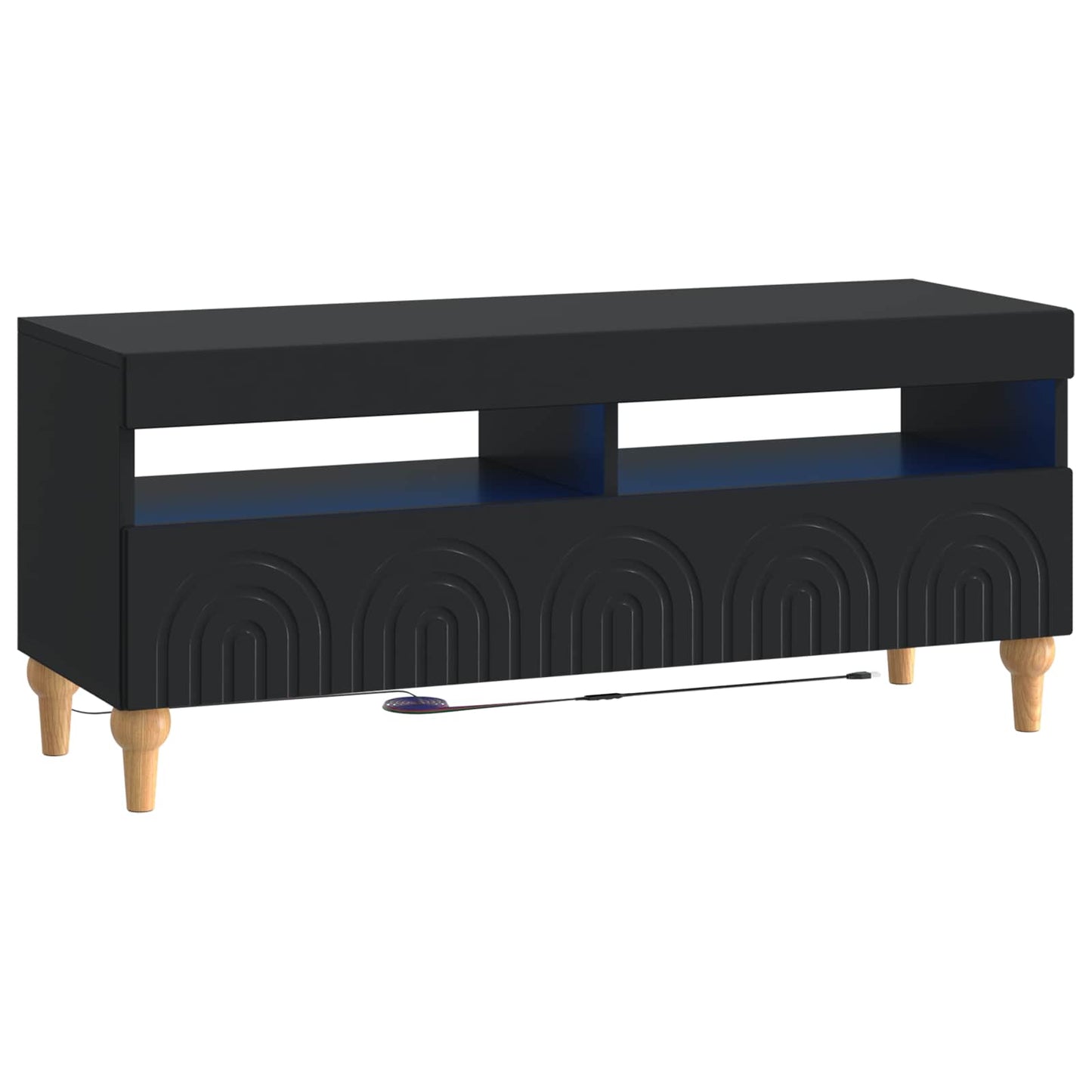 vidaXL 3 Piece LED TV Cabinet Black Engineered Wood