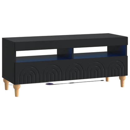 vidaXL 3 Piece LED TV Cabinet Black Engineered Wood