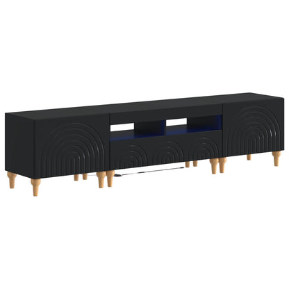 vidaXL 3 Piece LED TV Cabinet Black Engineered Wood