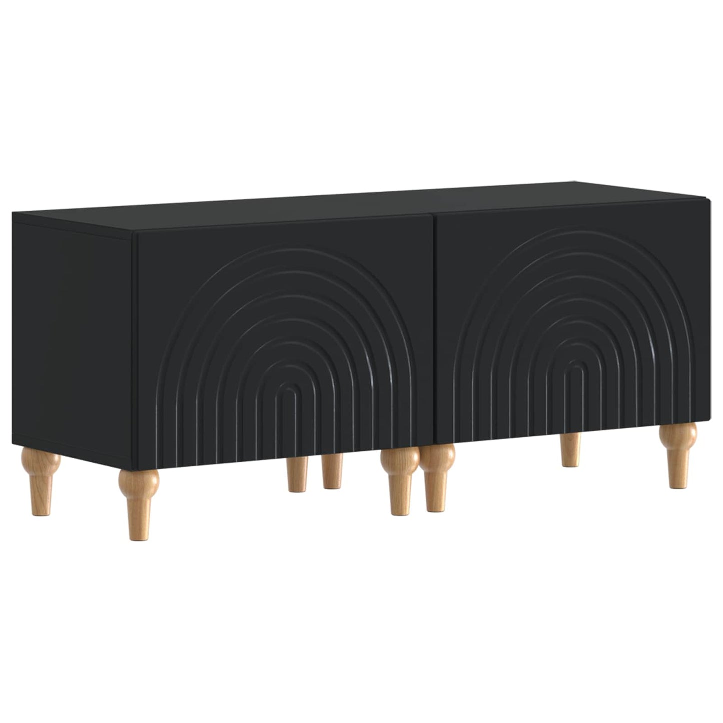 vidaXL 3 Piece LED TV Cabinet Black Engineered Wood