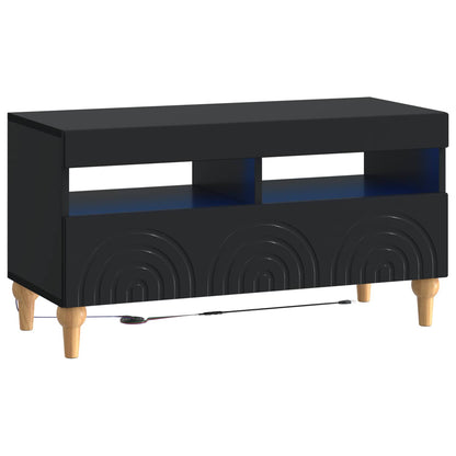 vidaXL 3 Piece LED TV Cabinet Black Engineered Wood