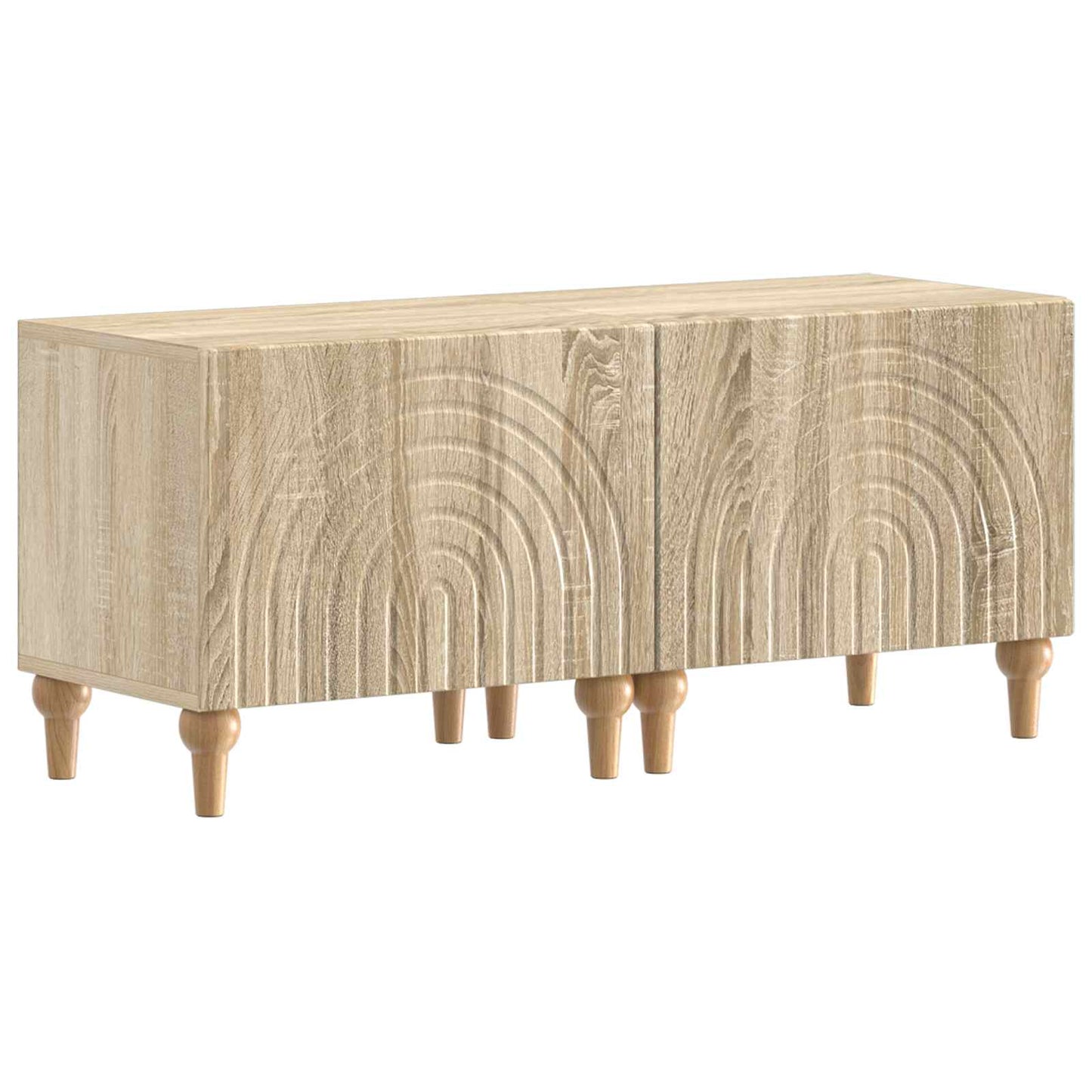 vidaXL 3 Piece LED TV Cabinet Sonoma Oak Engineered Wood