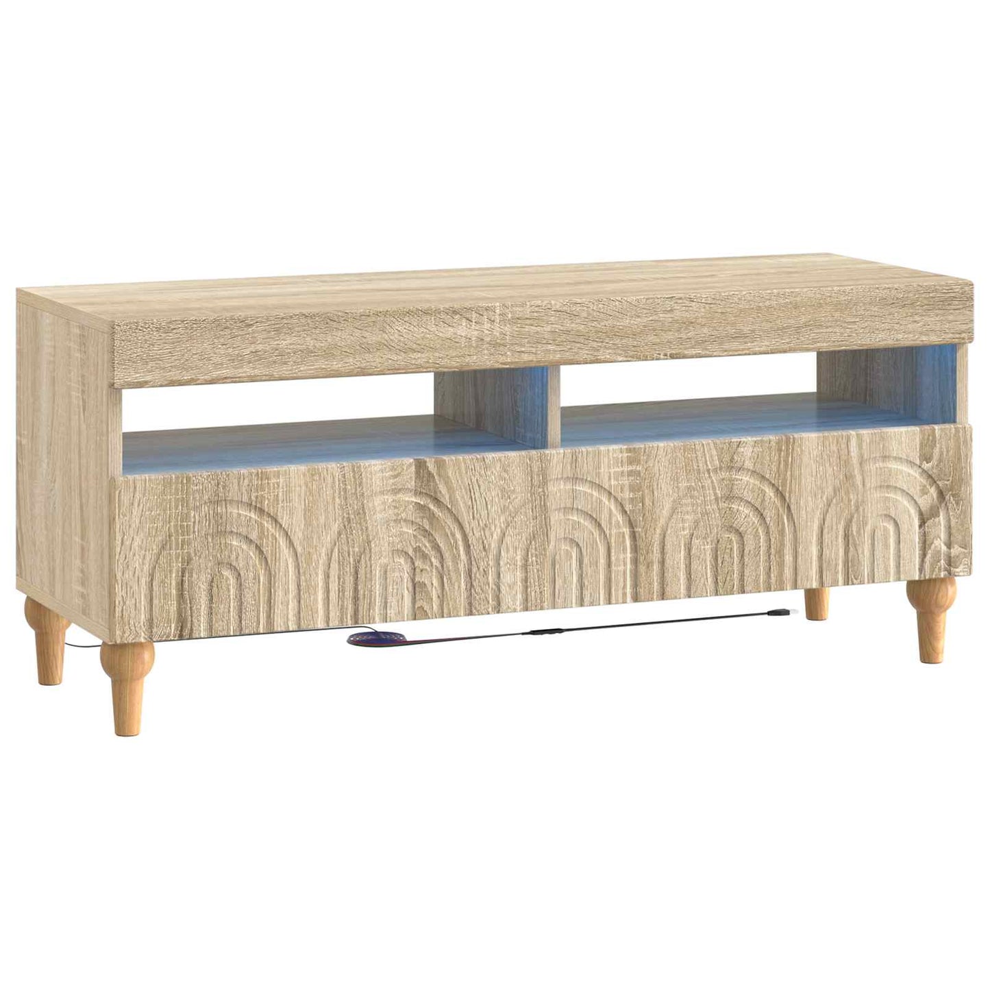 vidaXL 3 Piece LED TV Cabinet Sonoma Oak Engineered Wood