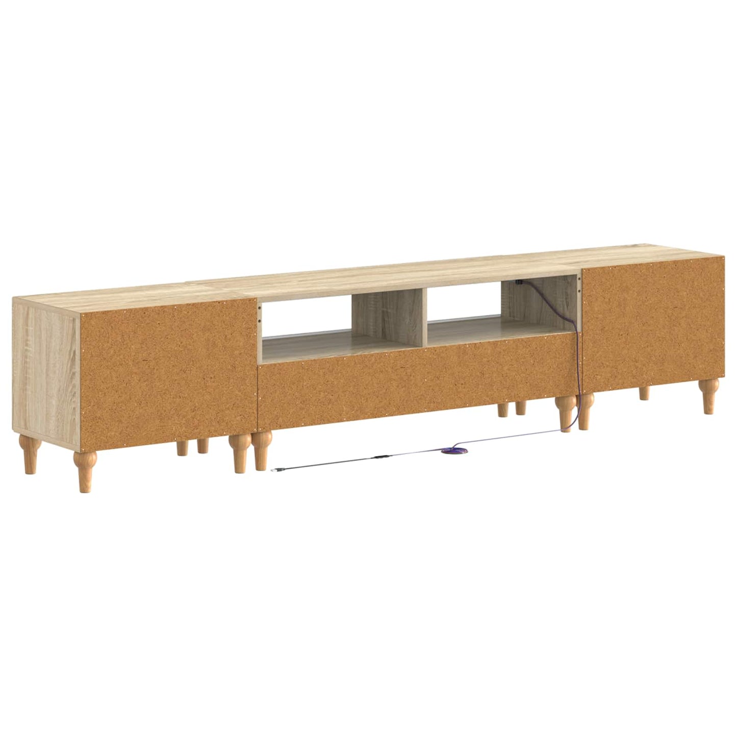 vidaXL 3 Piece LED TV Cabinet Sonoma Oak Engineered Wood
