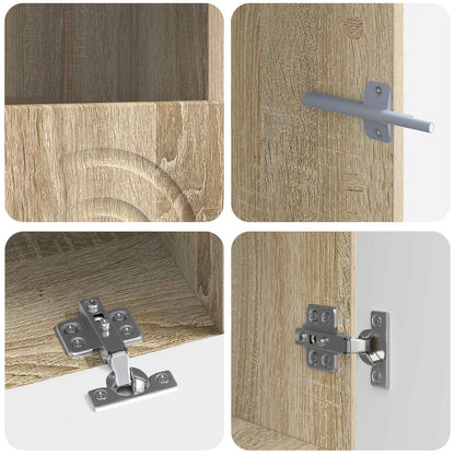 vidaXL 3 Piece LED TV Cabinet Sonoma Oak Engineered Wood