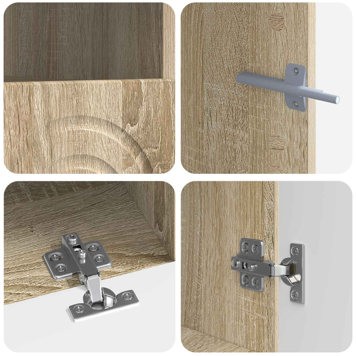 vidaXL 3 Piece LED TV Cabinet Sonoma Oak Engineered Wood