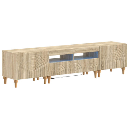 vidaXL 3 Piece LED TV Cabinet Sonoma Oak Engineered Wood
