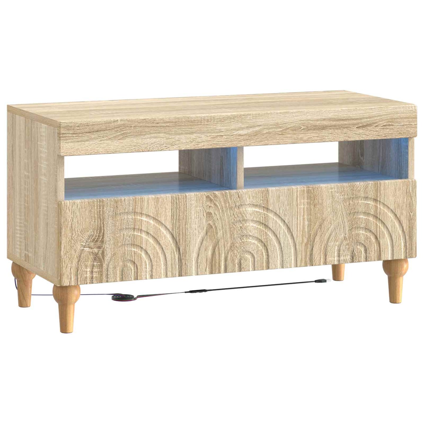 vidaXL 3 Piece LED TV Cabinet Sonoma Oak Engineered Wood