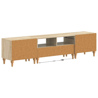vidaXL 3 Piece LED TV Cabinet Sonoma Oak Engineered Wood