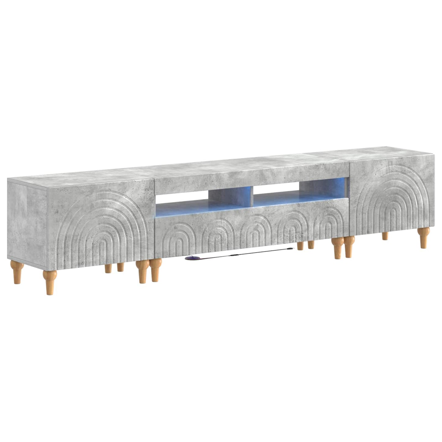 vidaXL 3 Piece LED TV Cabinet Concrete Grey Engineered Wood