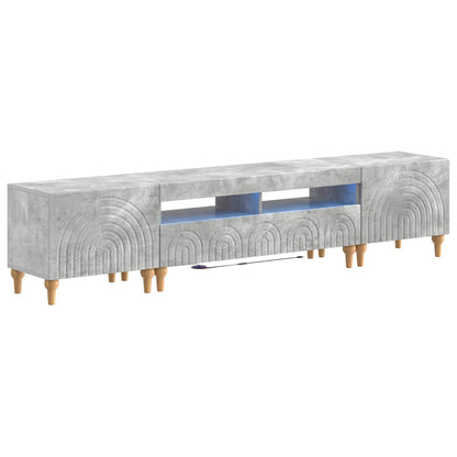 vidaXL 3 Piece LED TV Cabinet Concrete Grey Engineered Wood