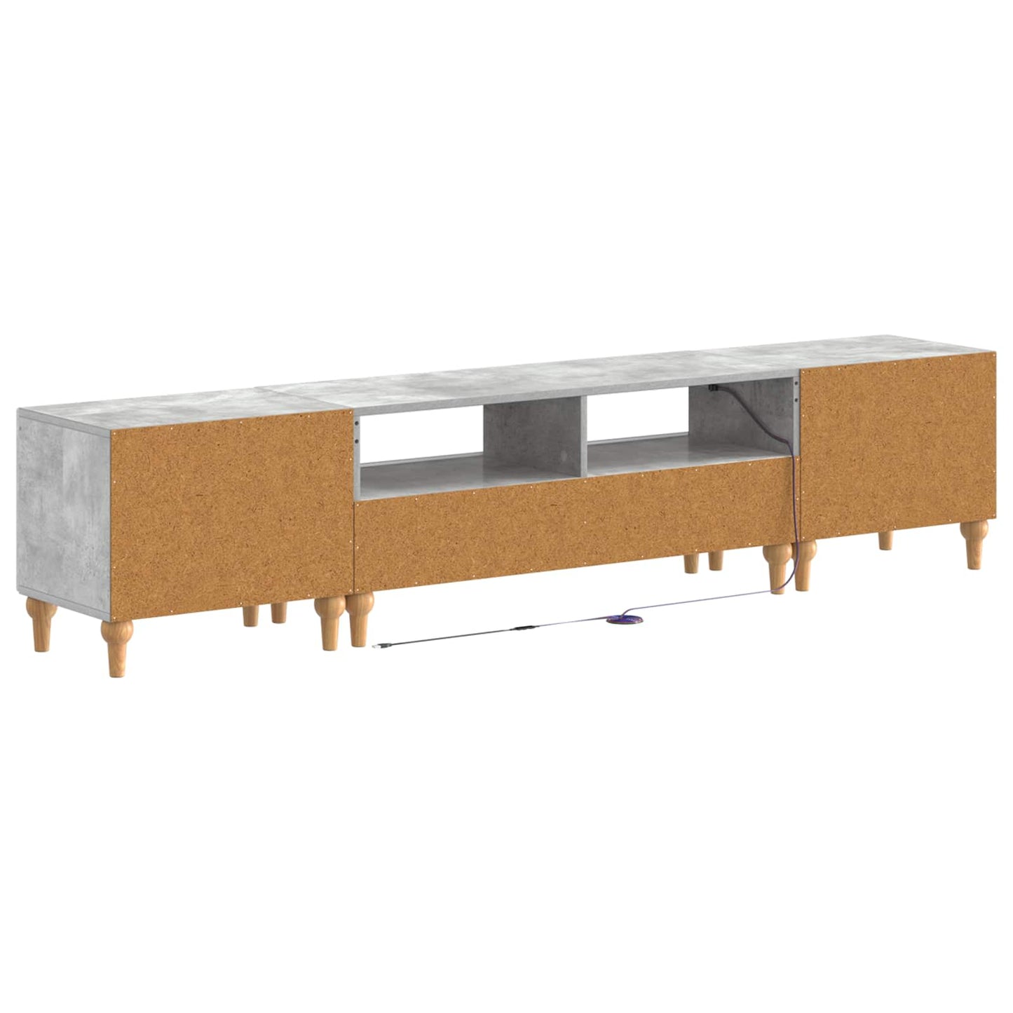 vidaXL 3 Piece LED TV Cabinet Concrete Grey Engineered Wood