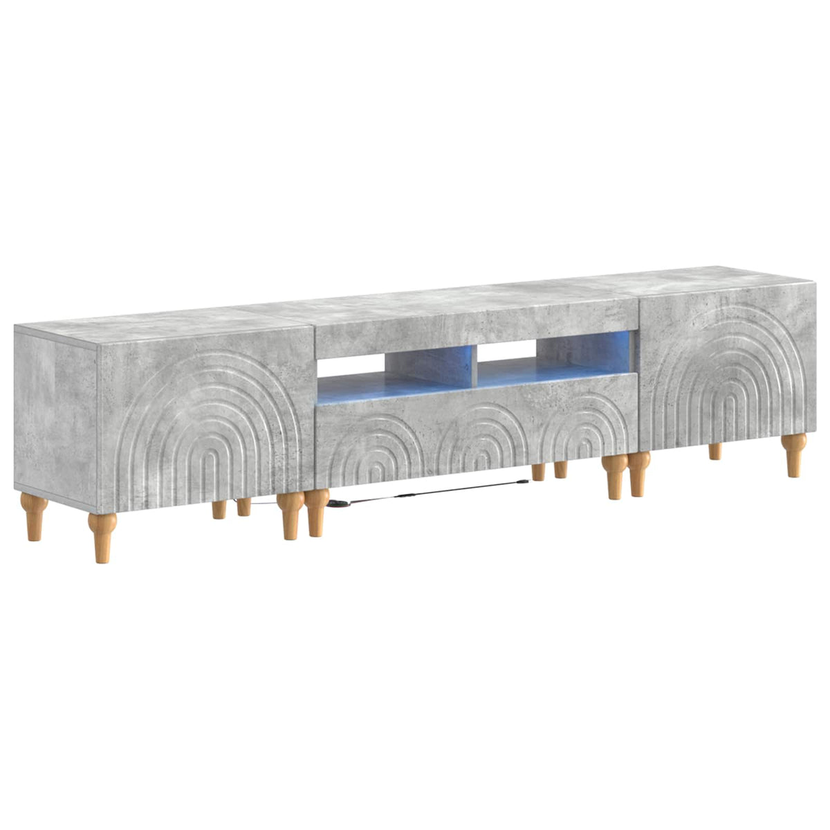 vidaXL 3 Piece LED TV Cabinet Concrete Grey Engineered Wood