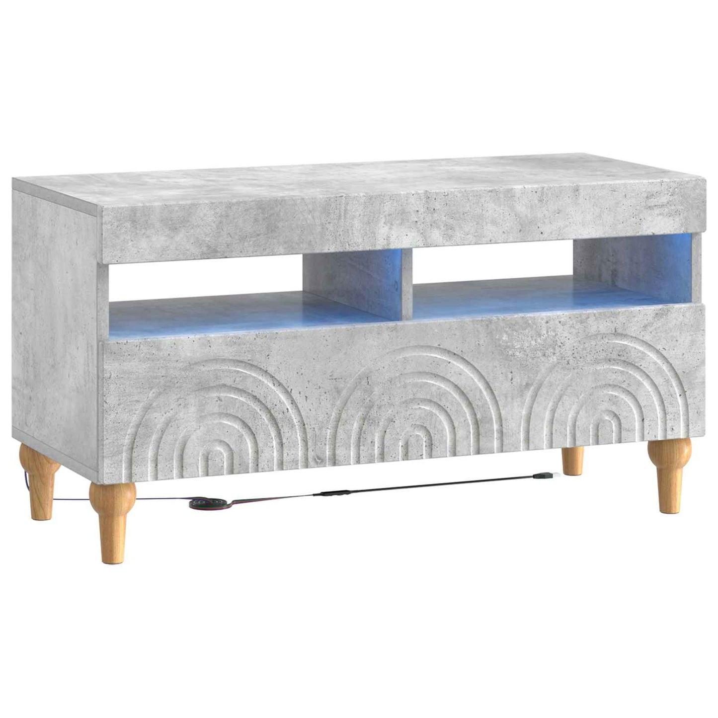 vidaXL 3 Piece LED TV Cabinet Concrete Grey Engineered Wood