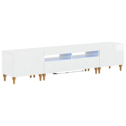 vidaXL 3 Piece LED TV Cabinet High Gloss White Engineered Wood