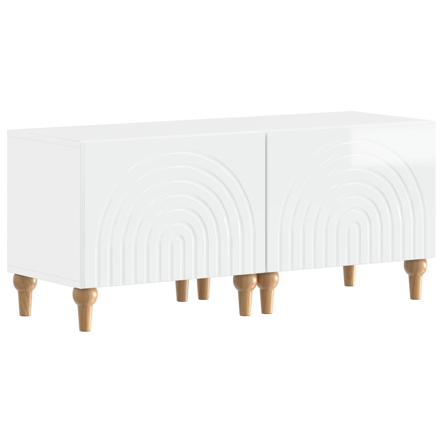 vidaXL 3 Piece LED TV Cabinet High Gloss White Engineered Wood