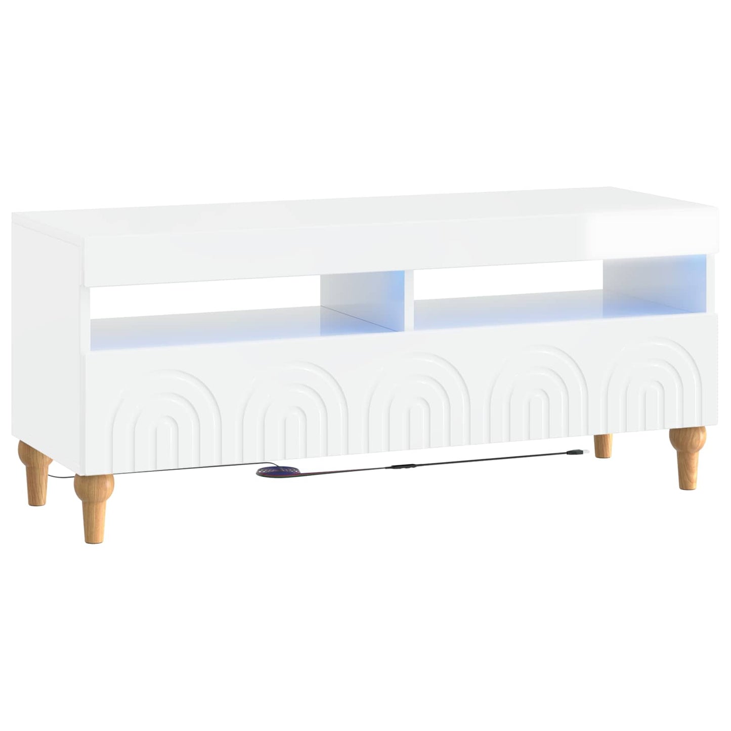 vidaXL 3 Piece LED TV Cabinet High Gloss White Engineered Wood