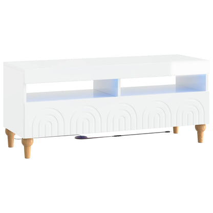 vidaXL 3 Piece LED TV Cabinet High Gloss White Engineered Wood
