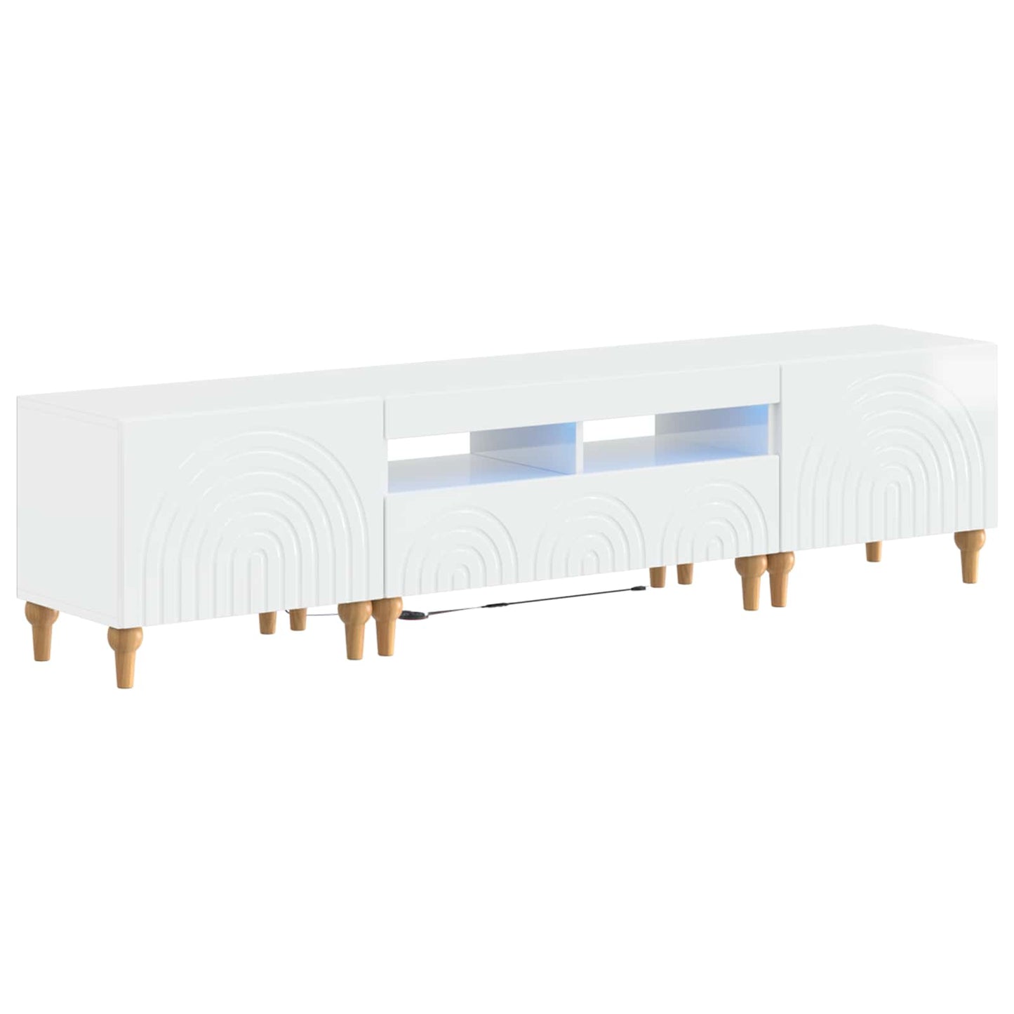 vidaXL 3 Piece LED TV Cabinet High Gloss White Engineered Wood