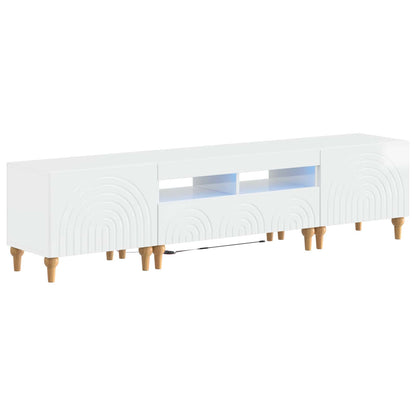 vidaXL 3 Piece LED TV Cabinet High Gloss White Engineered Wood