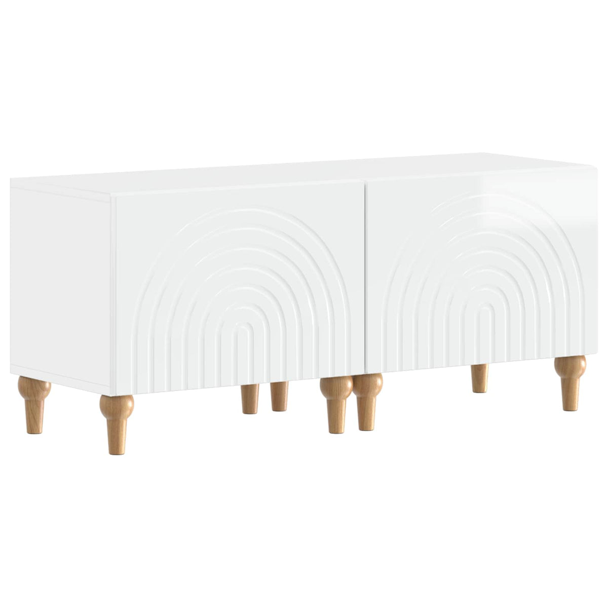 vidaXL 3 Piece LED TV Cabinet High Gloss White Engineered Wood