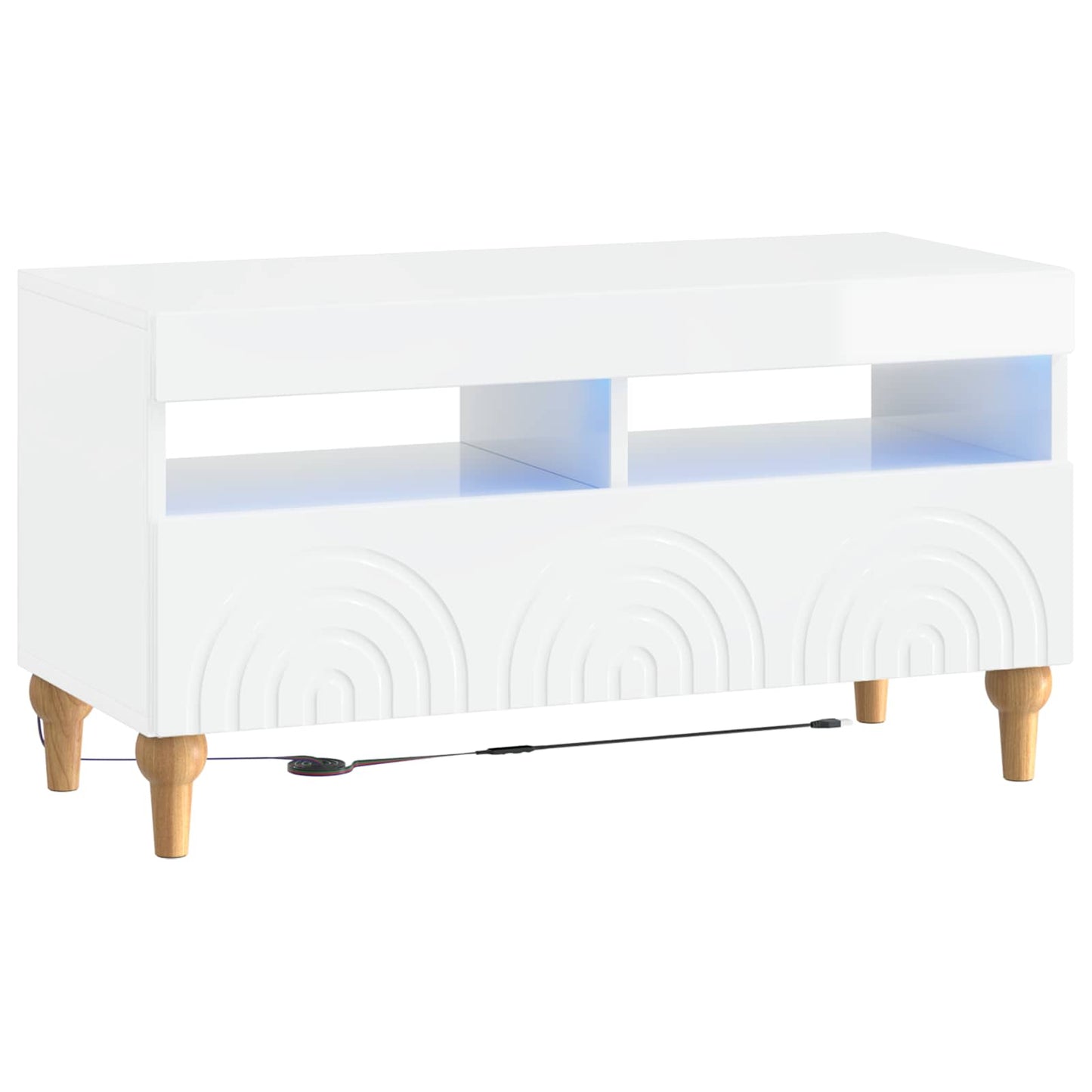 vidaXL 3 Piece LED TV Cabinet High Gloss White Engineered Wood