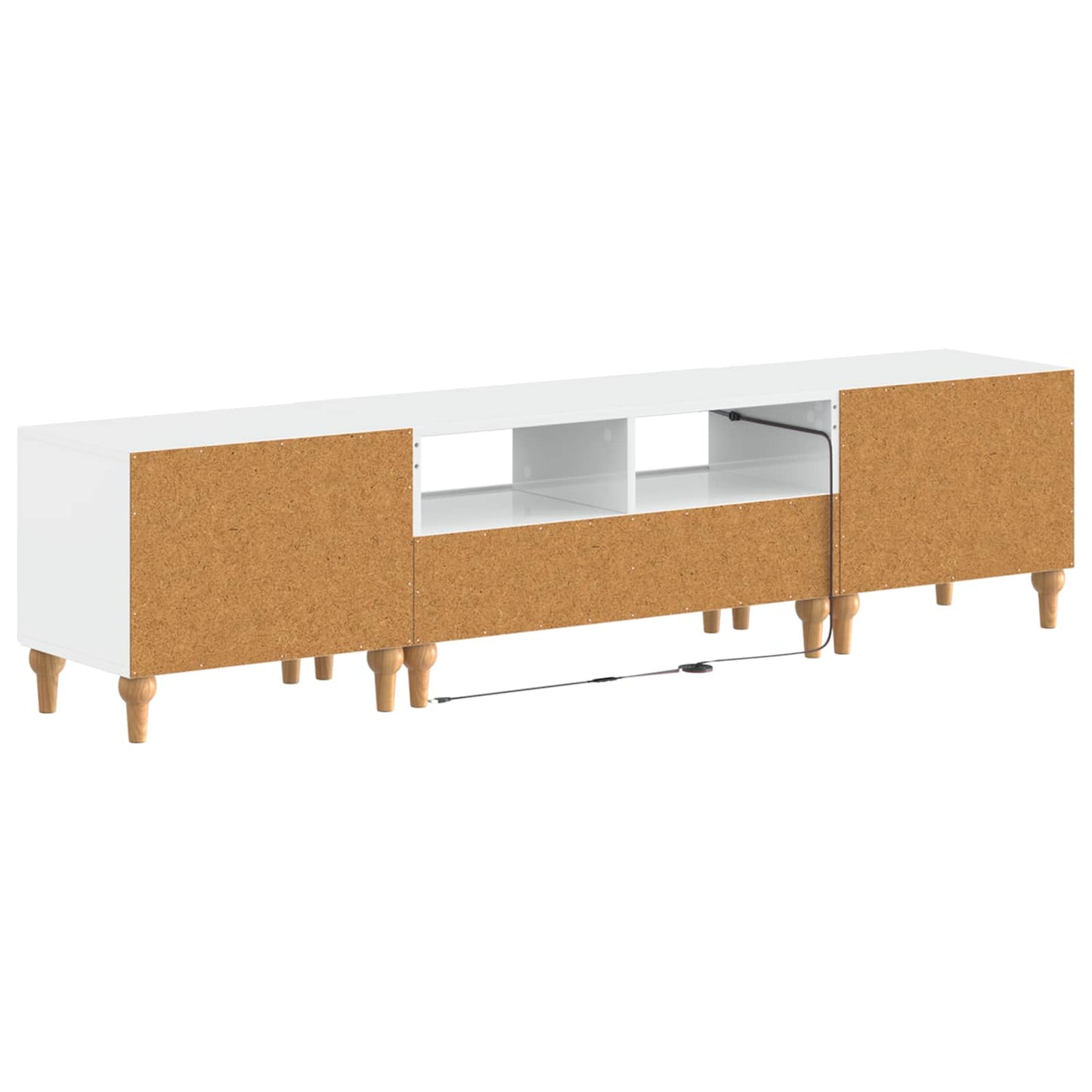 vidaXL 3 Piece LED TV Cabinet High Gloss White Engineered Wood