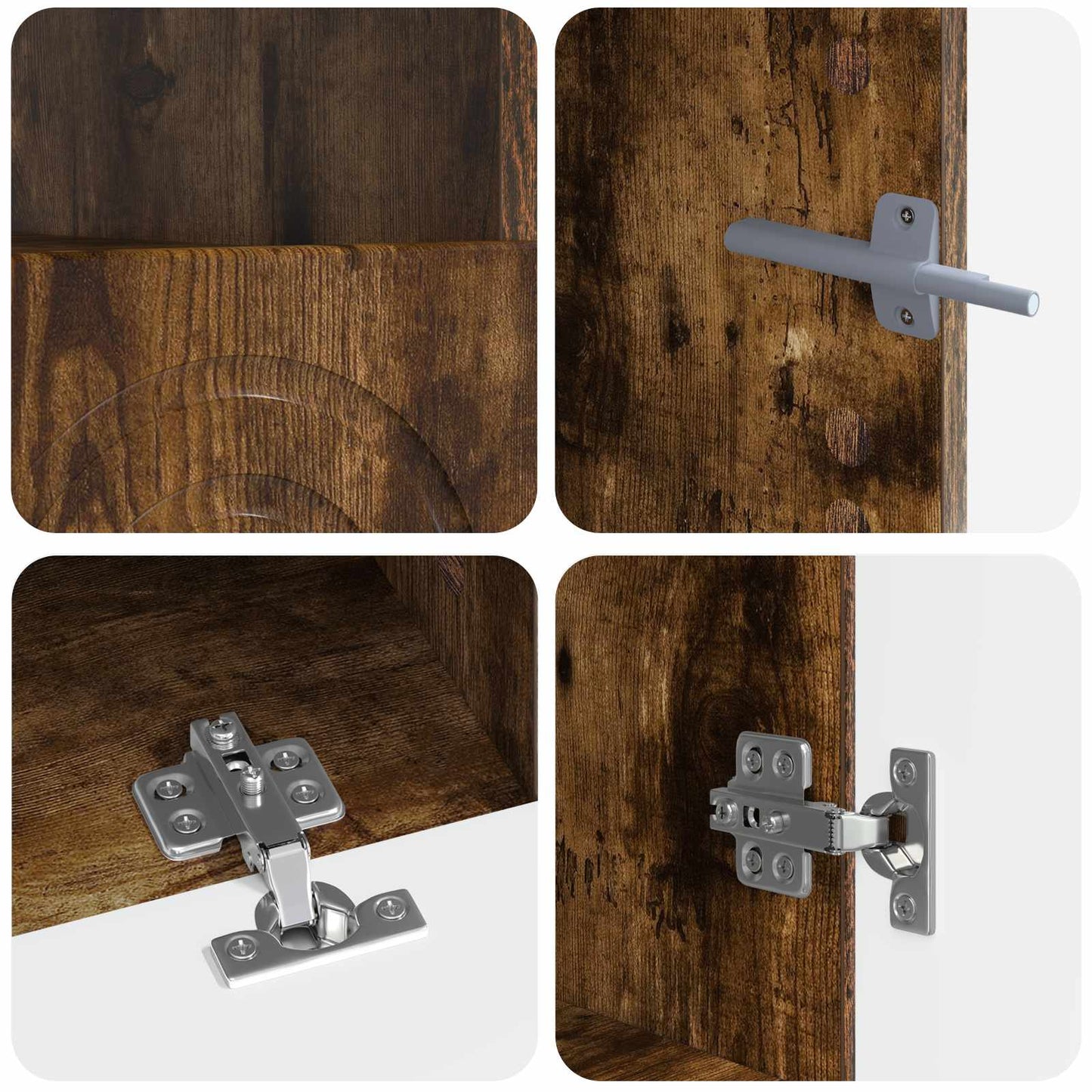 vidaXL 3 Piece LED TV Cabinet Smoked Oak Engineered Wood