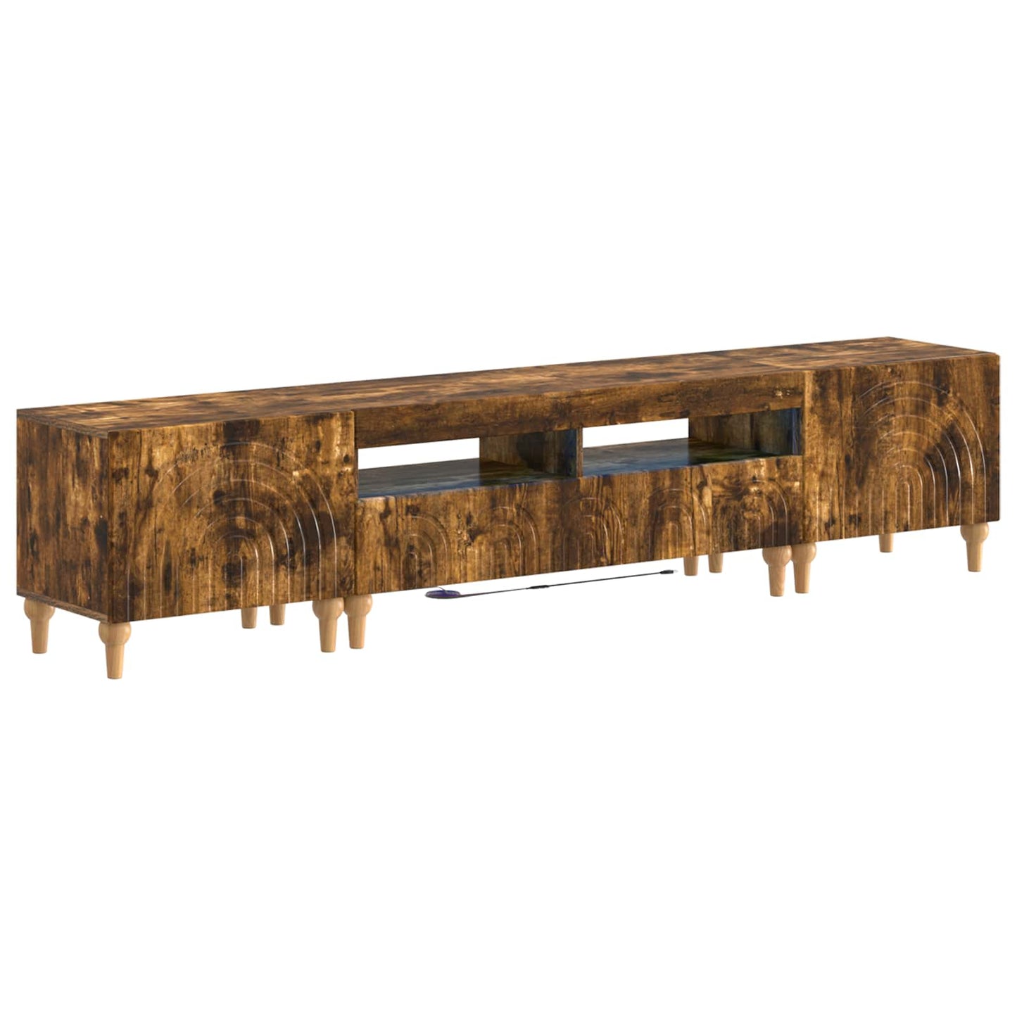 vidaXL 3 Piece LED TV Cabinet Smoked Oak Engineered Wood