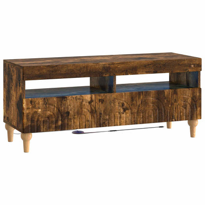 vidaXL 3 Piece LED TV Cabinet Smoked Oak Engineered Wood