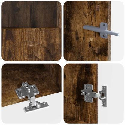 vidaXL 3 Piece LED TV Cabinet Smoked Oak Engineered Wood