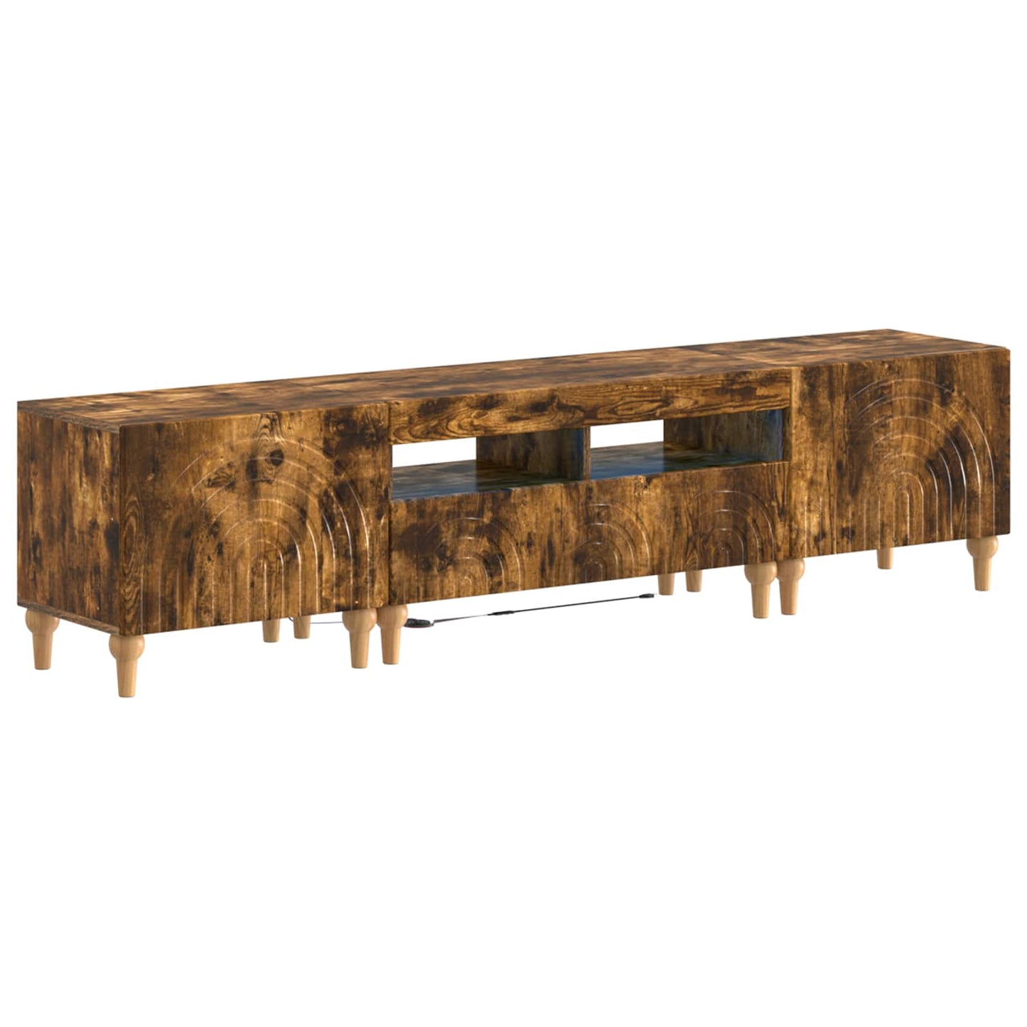 vidaXL 3 Piece LED TV Cabinet Smoked Oak Engineered Wood